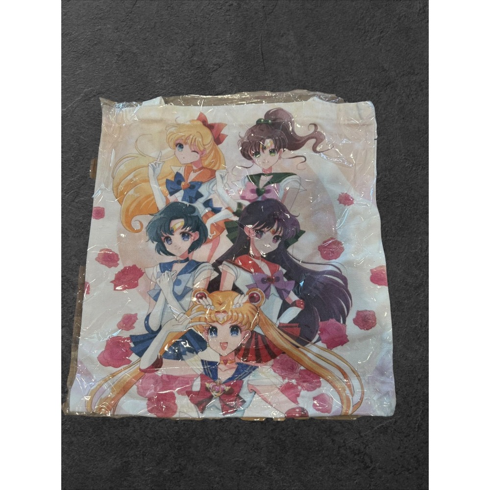 Sailor Moon Inspired Canvas Tote Bag Sailor Scouts Anime Reusable Shopping Bag